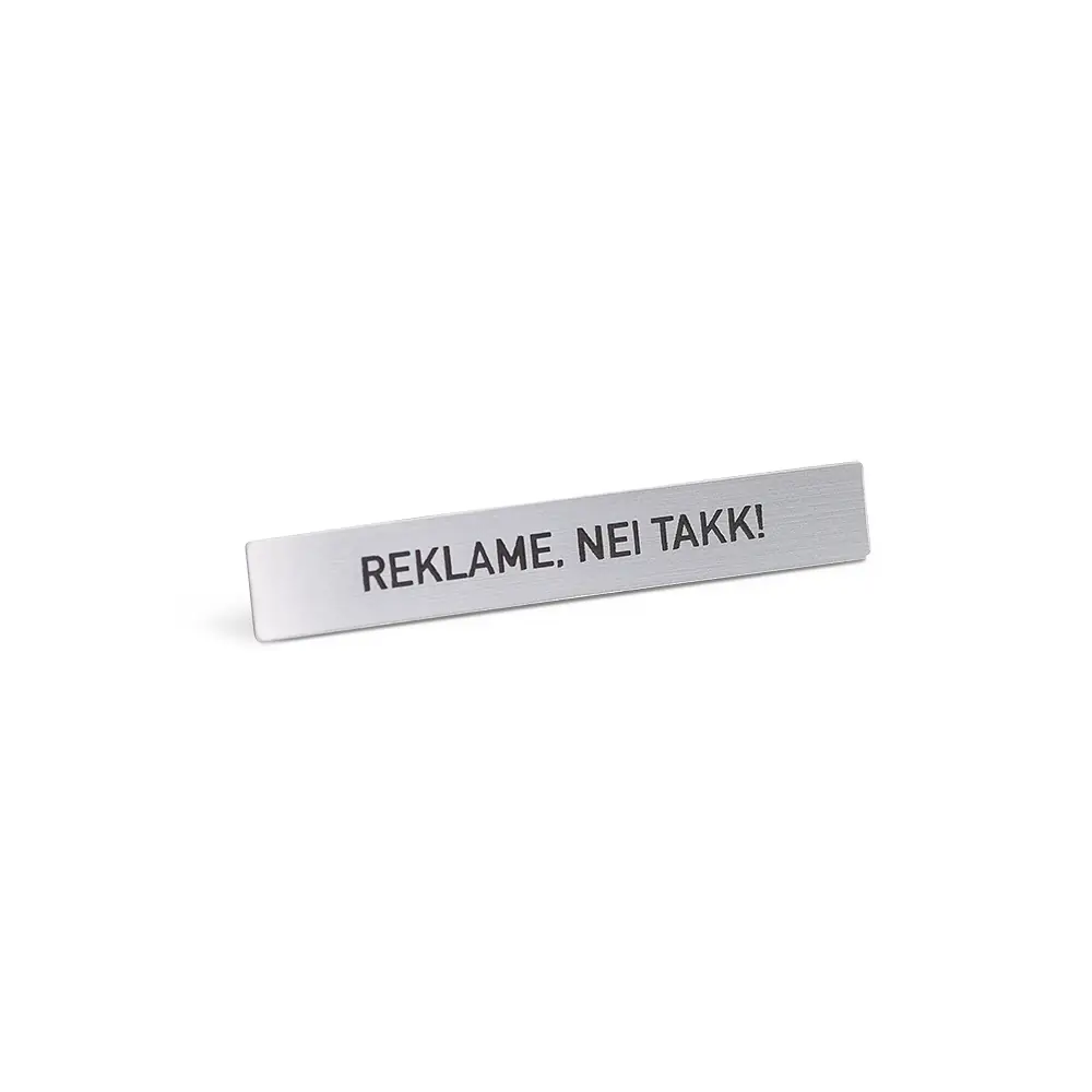 Nei til Reklame 78x12 -Sølv