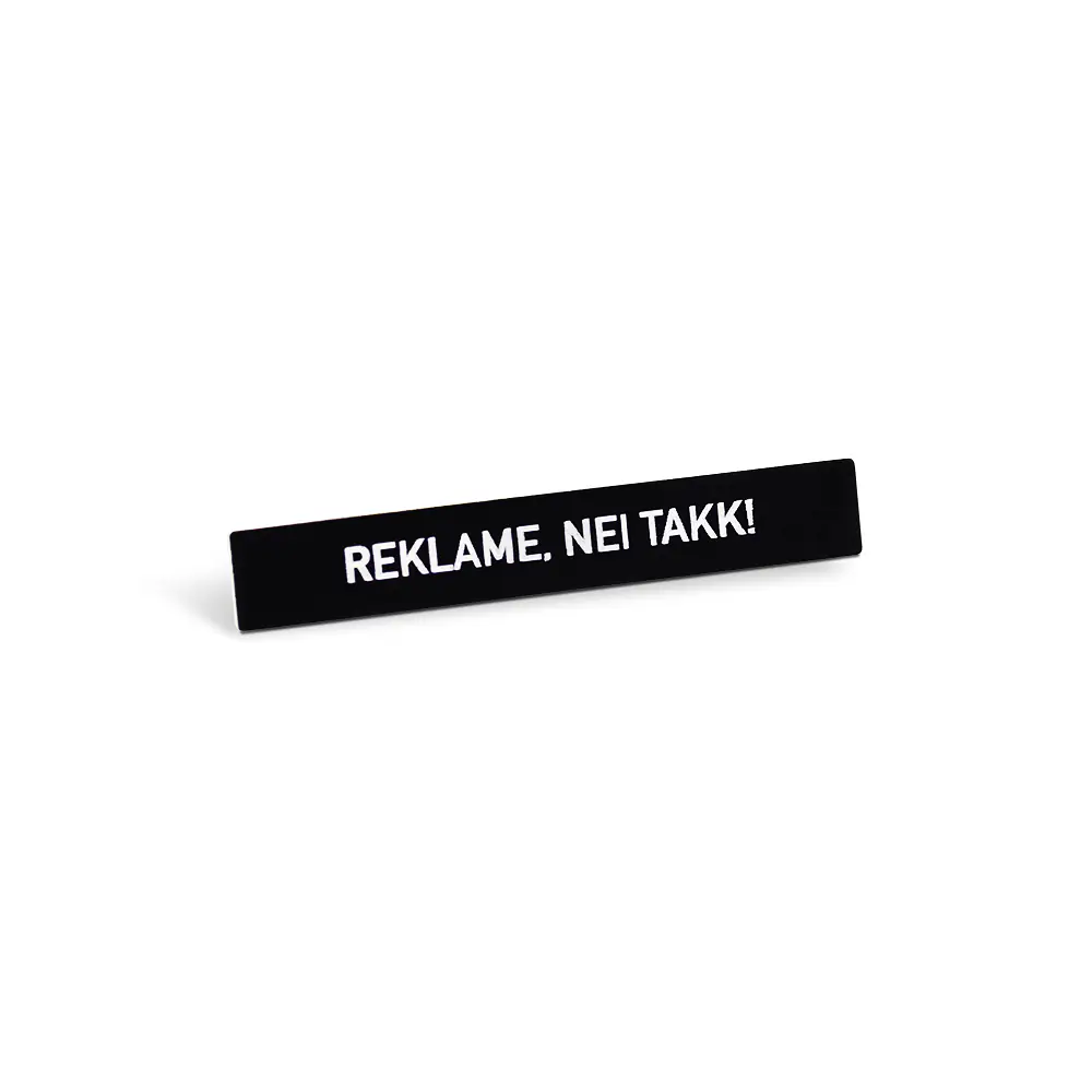 Nei til Reklame 78x12 - Svart