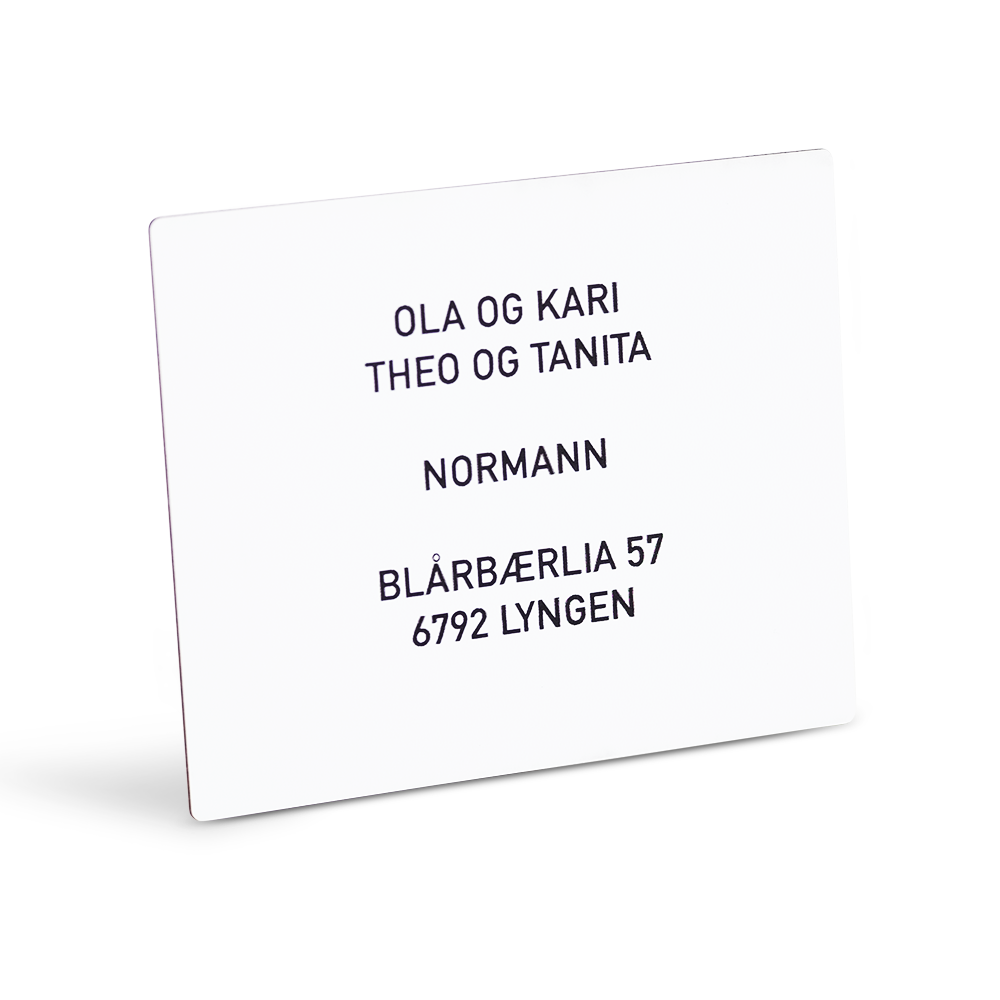 Postkasseskilt XL - Hvit