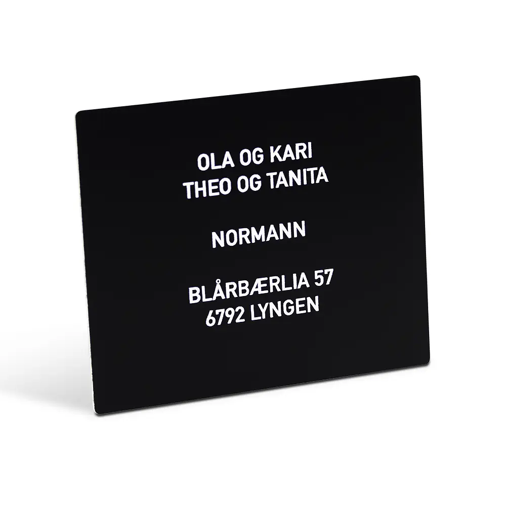 Postkasseskilt XL - Svart