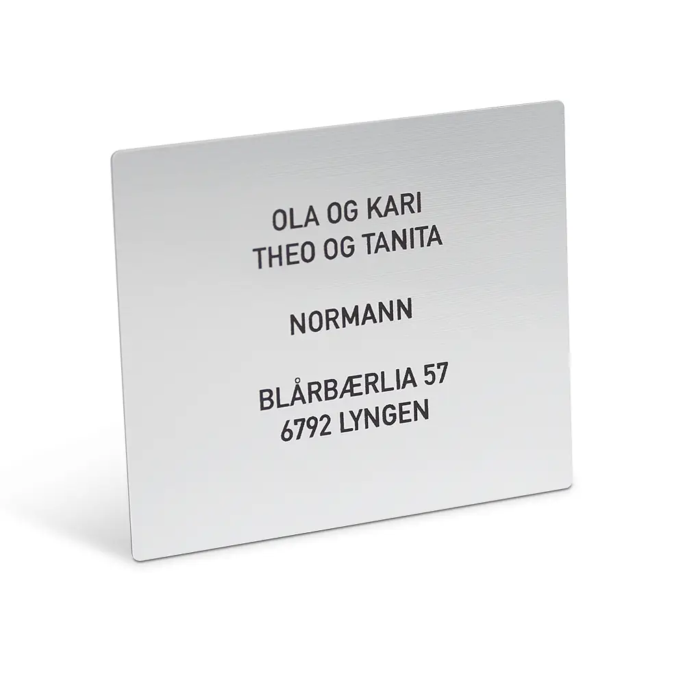 Postkasseskilt XL - Sølv