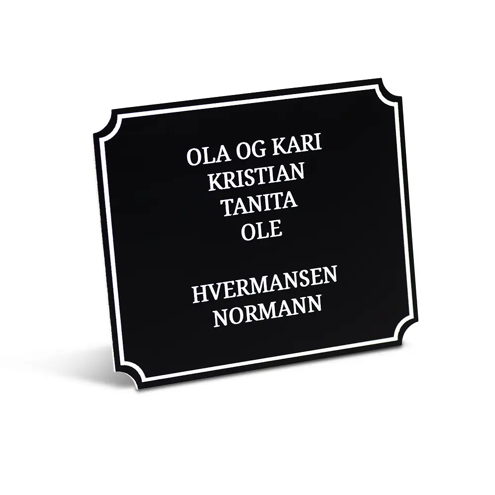Postkasseskilt Klassisk - Svart
