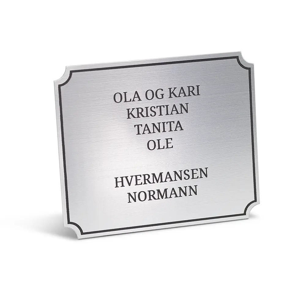 Postkasseskilt Klassisk - Sølv