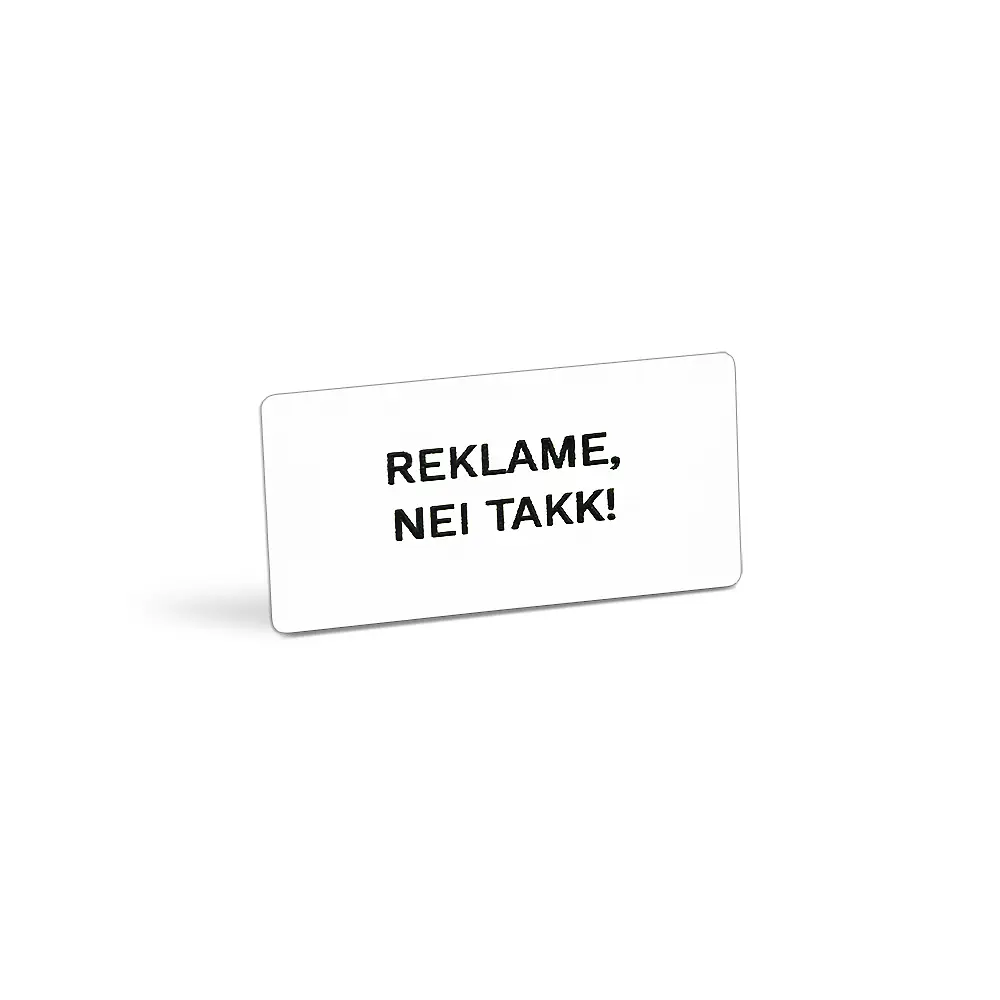Nei til Reklame 49x29 - Hvit